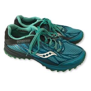 Saucony Peregrine 4 Trail Hydramax Blue Running Shoe Women's Size 10